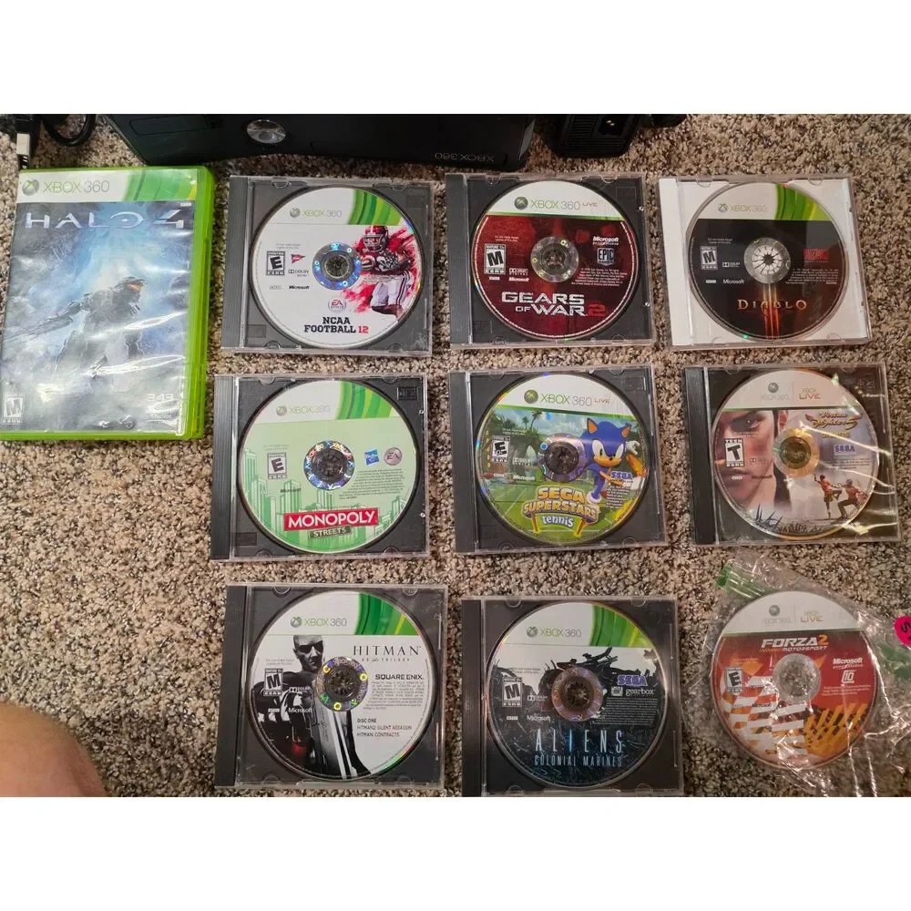 Microsoft Xbox 360 Slim 4GB Console Bundle Lot